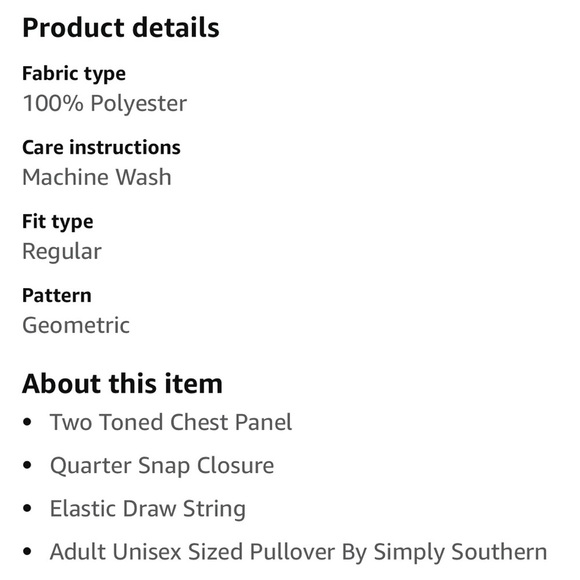 Simply Southern size XL 1/4 snap pink pullover two toned chest panel draw string - Picture 11 of 15